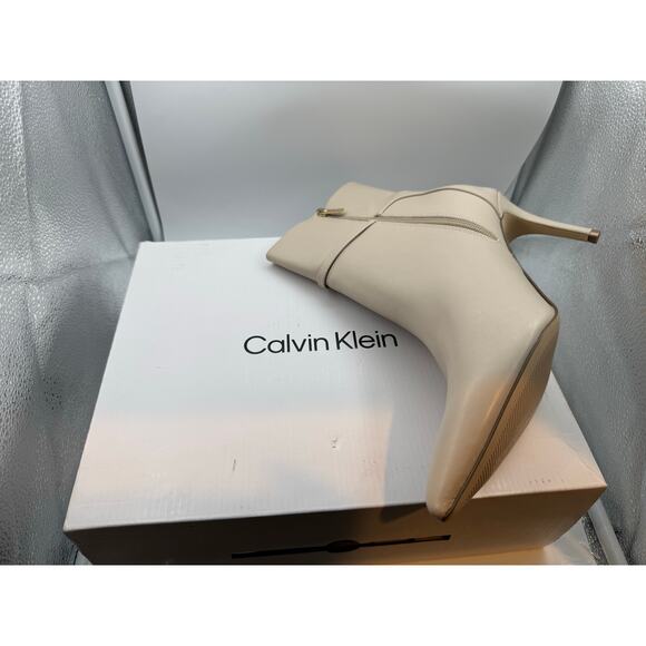 Calvin Klein Vivera Women’s Ivory Stiletto Heel Ankle Booties – Size 11M, New - Picture 4 of 11